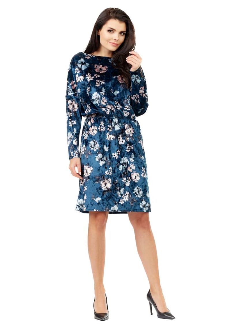 Rochie mini dama Belawse A201 albastru inchis - Albastru inchis