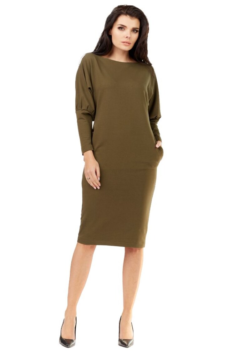 Rochie midi dama Essydwen A206 kaki - Verde