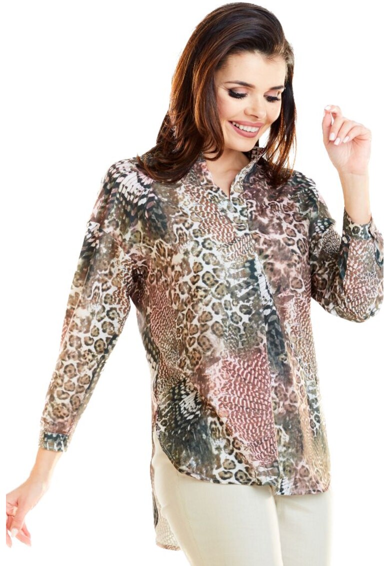 Camasa de dama cu maneci lungi - Lilda - maro - - Maro