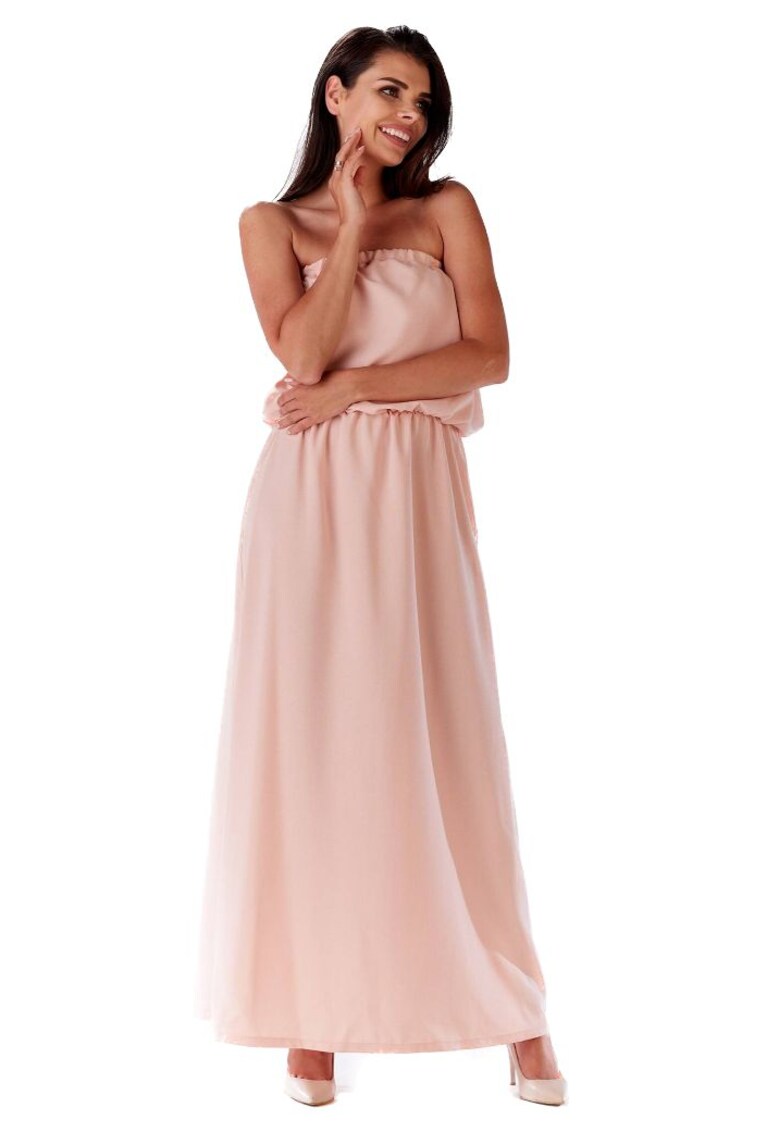 Rochie maxi dama - Elizabeth - roz pudra