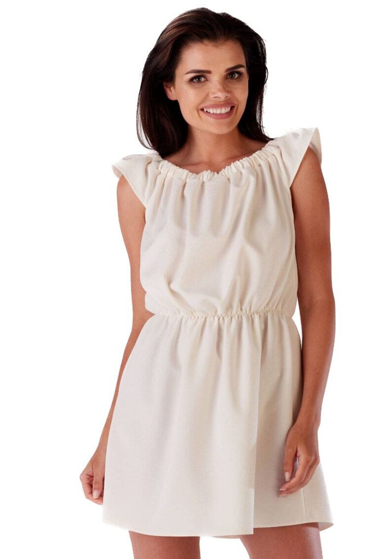 Infinite You Rochie mini dama Igrailte M136 ecru - Bej