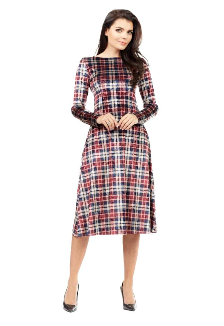 Infinite You Rochie midi dama Adella M147 negru rosu - Negru