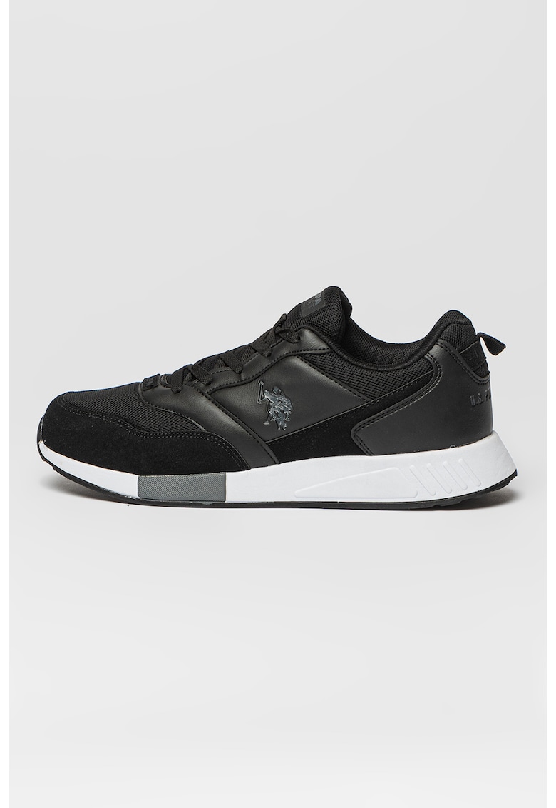 Pantofi sport cu insertii din piele intoarsa sintetica