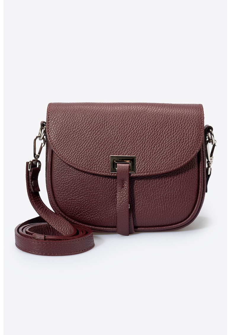 Geanta crossbody de piele cu aspect texturat