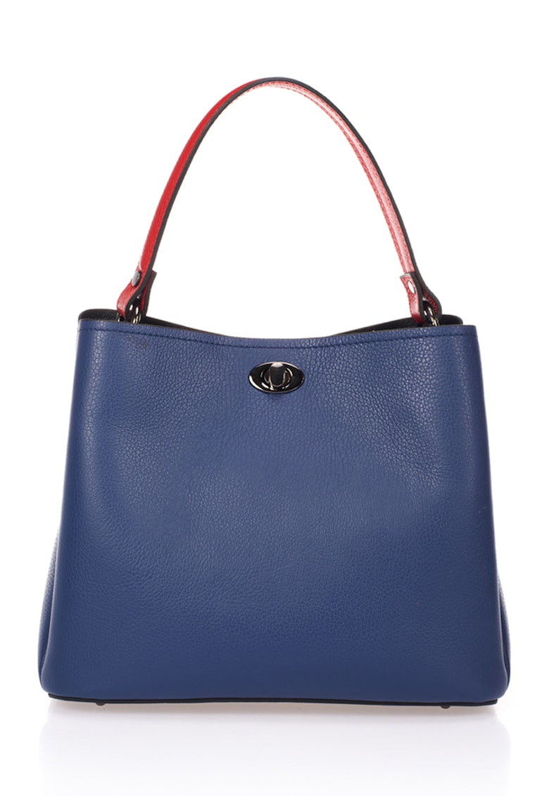 Geanta de piele cu barete detasabile de umar Geanta de piele cu barete detasabile de umar