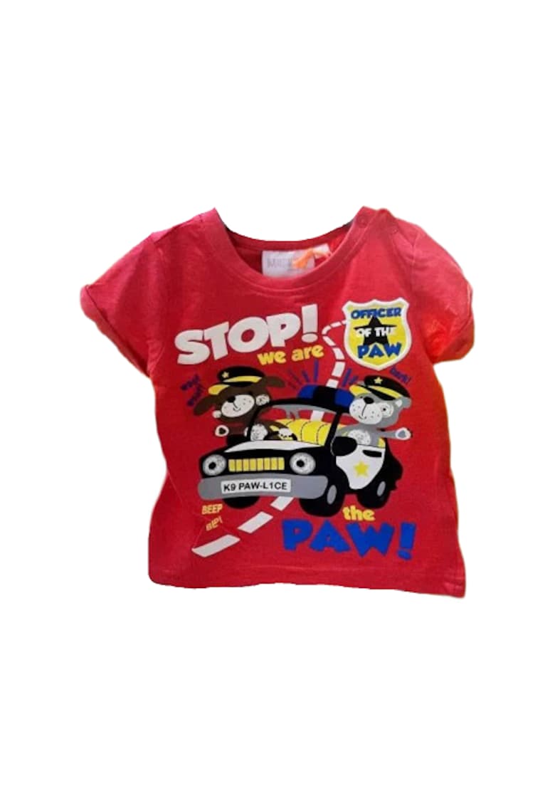 Tricou Model Stop - Bumbac - Baieti - Maneca scurta - Multicolor