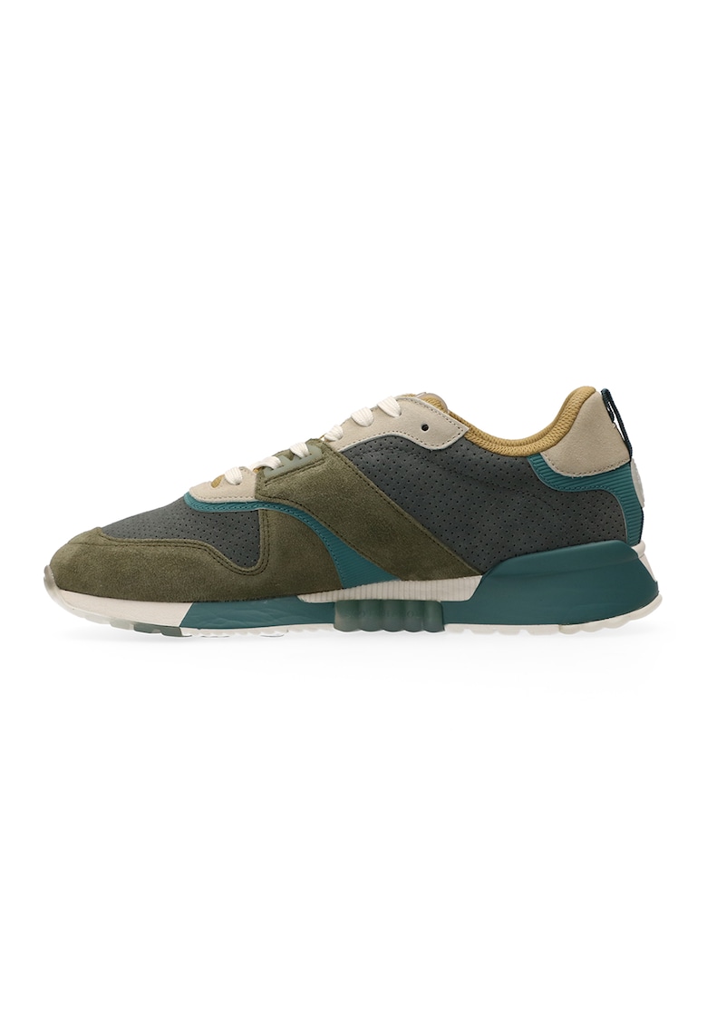 Pantofi sport low-cut cu garnituri de piele intoarsa