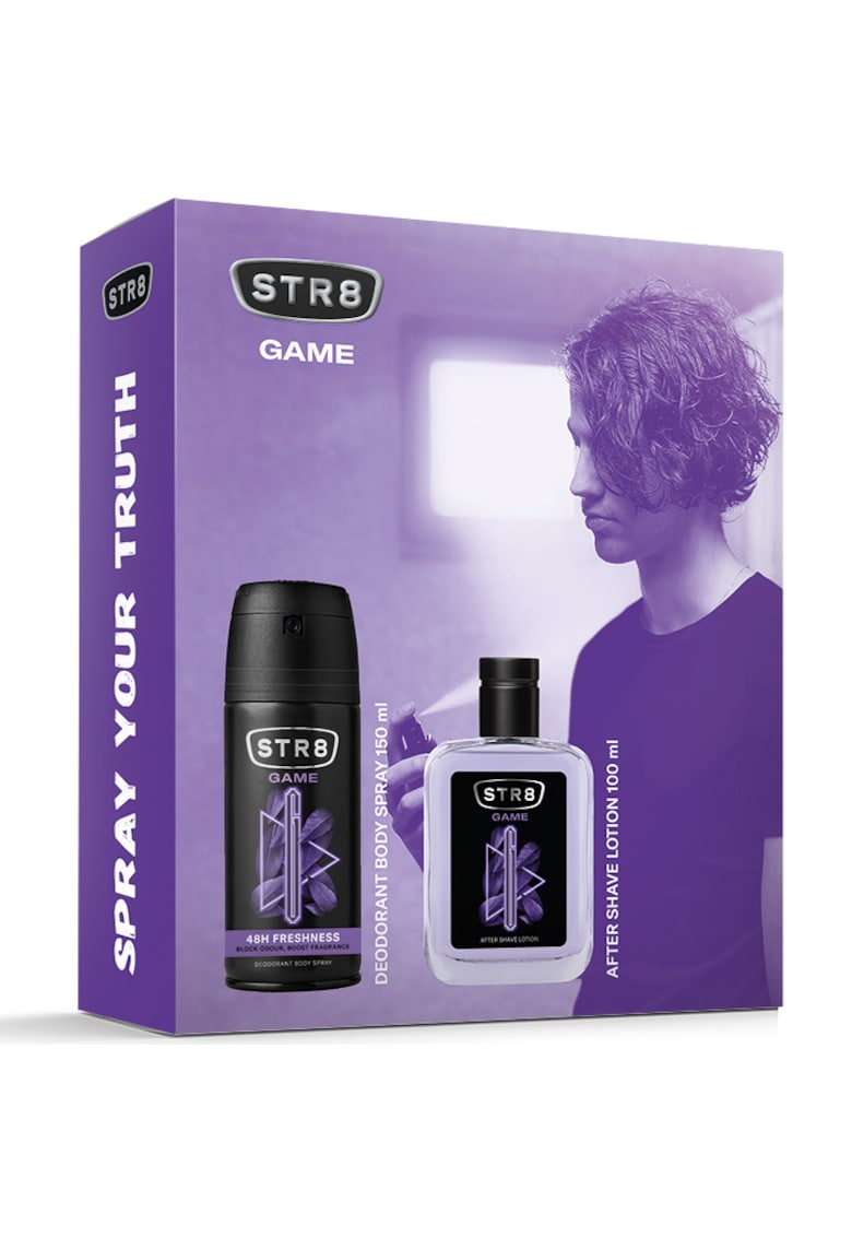 Set cadou  Game: Lotiune dupa barbierit - 100 ml + Deodorant spray pentru corp - 150 ml