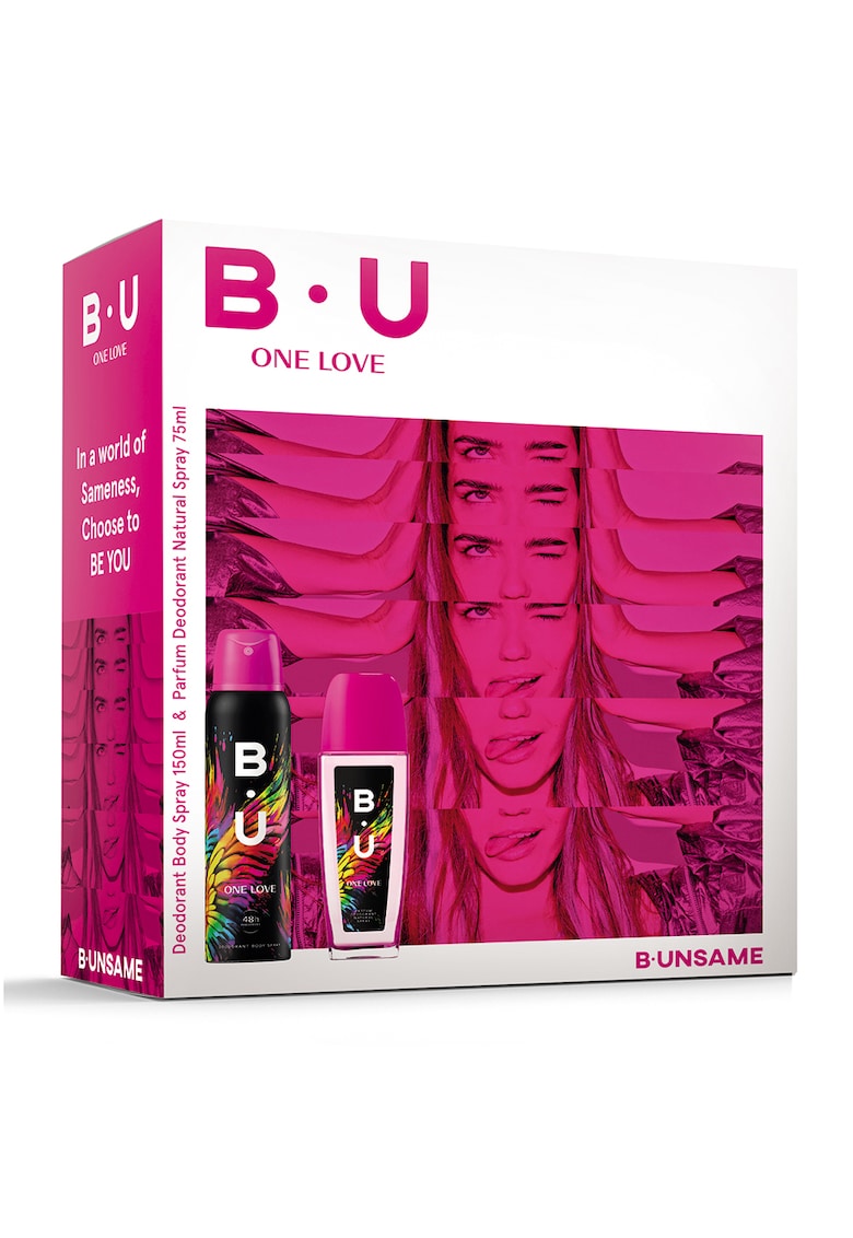 Set cadou B.U ONE LOVE: Parfum pentru corp - 75 ml + Deodorant spray pentru corp - 150 ml