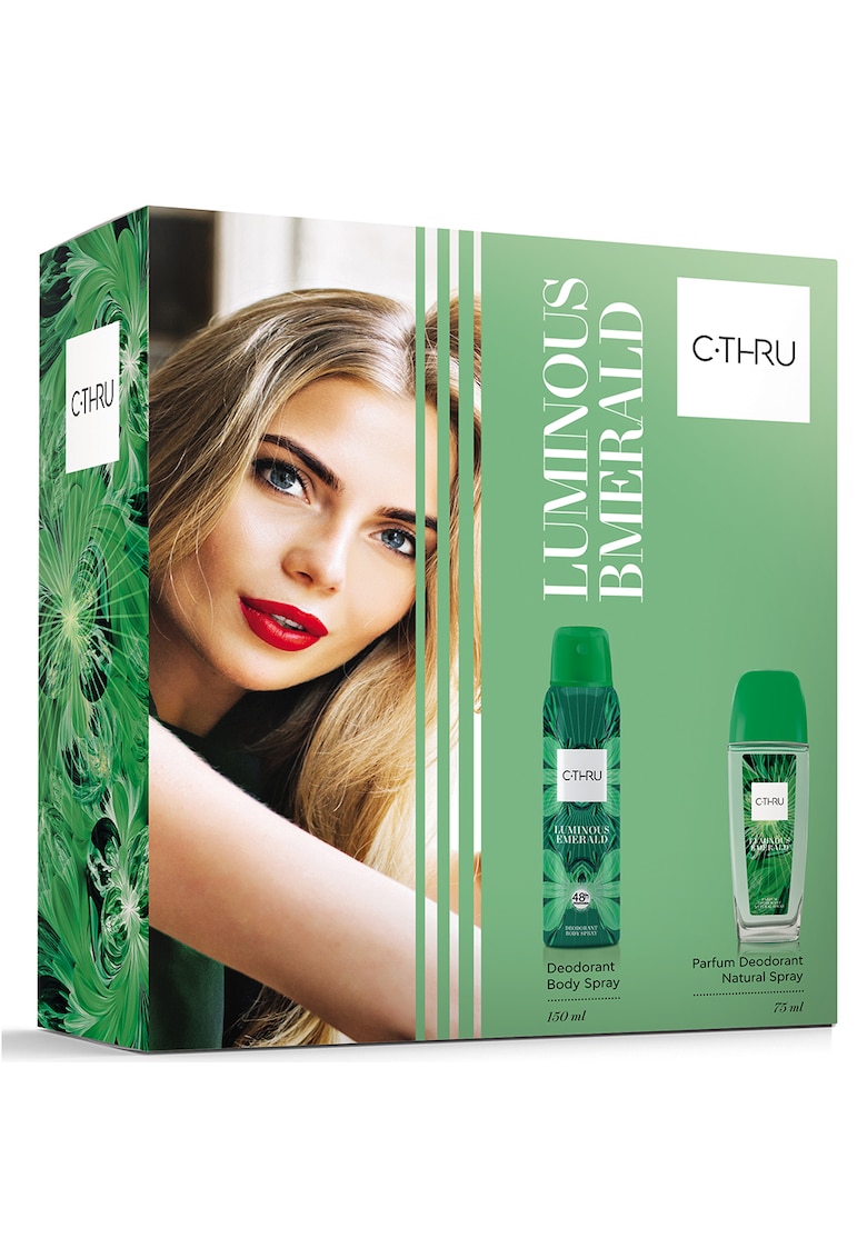 Set cadou  LUMINOUS EMERALD: Parfum pentru corp - 75 ml + Deodorant spray pentru corp - 150 ml