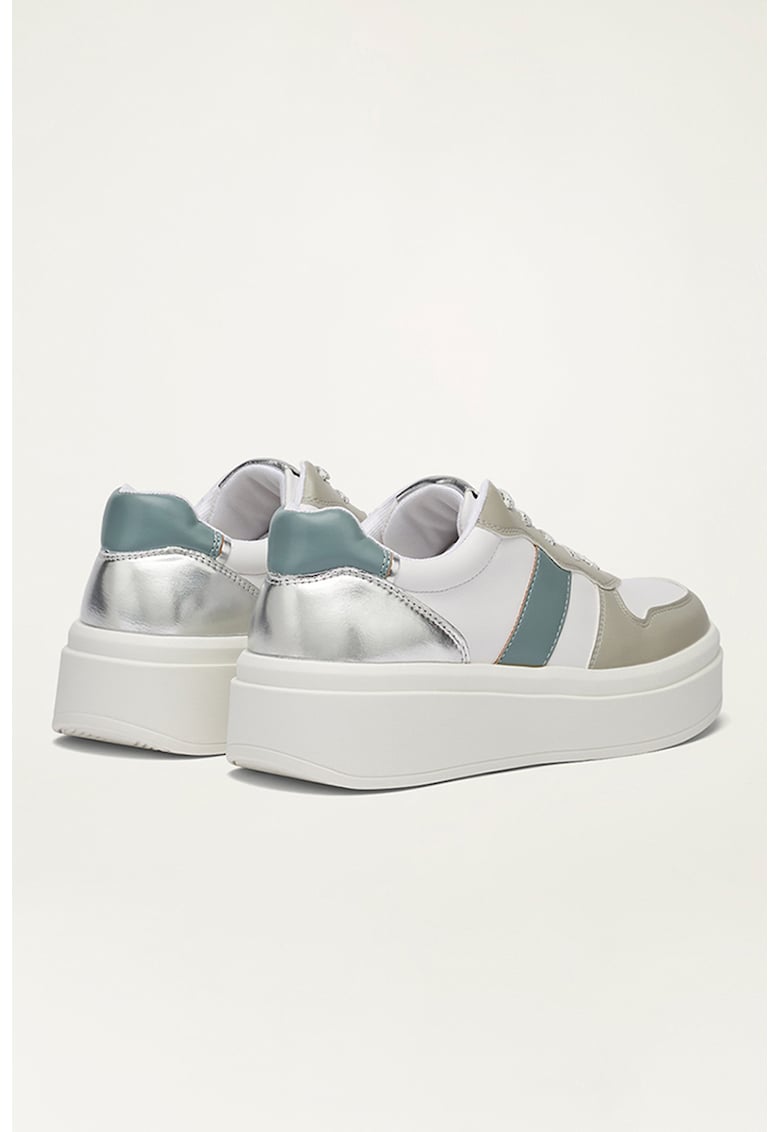 Pantofi sport flatform de piele ecologica