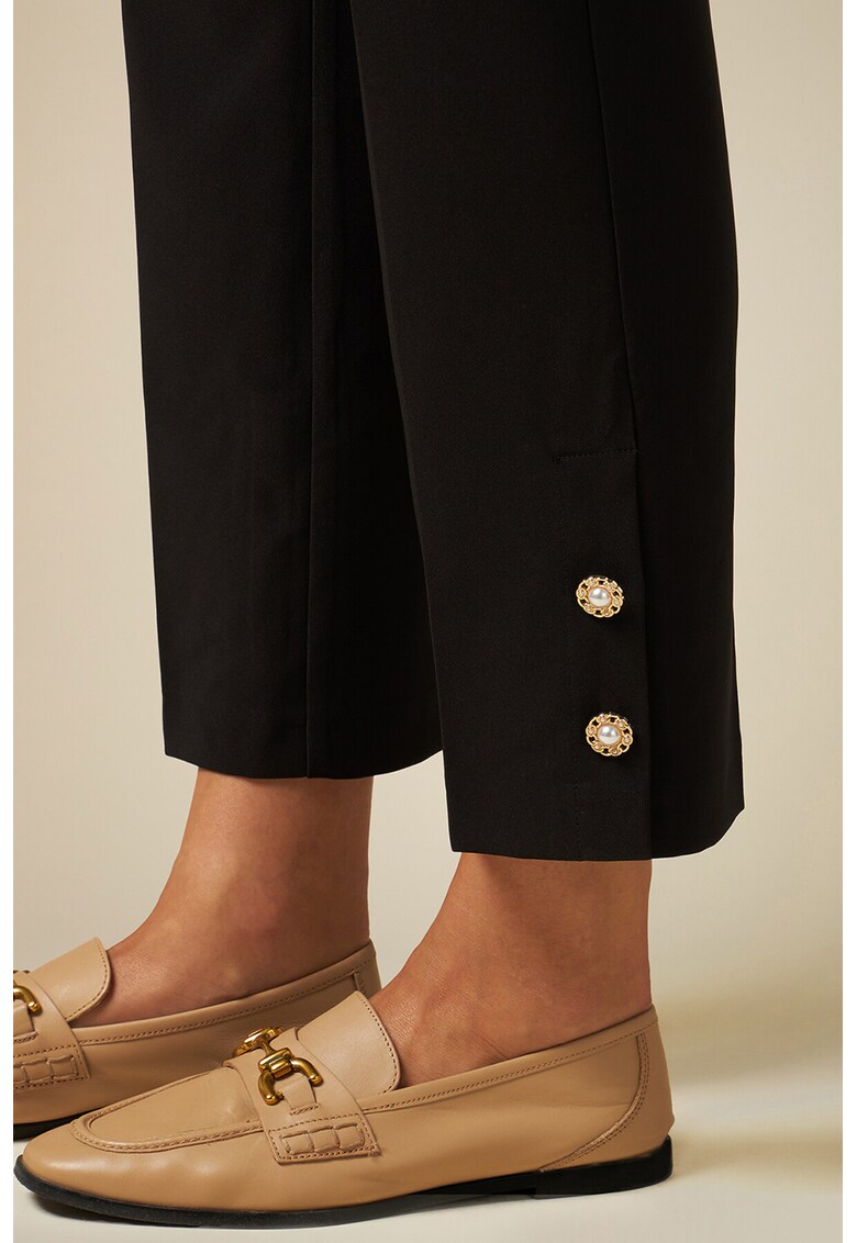 Pantaloni crop cu talie inalta