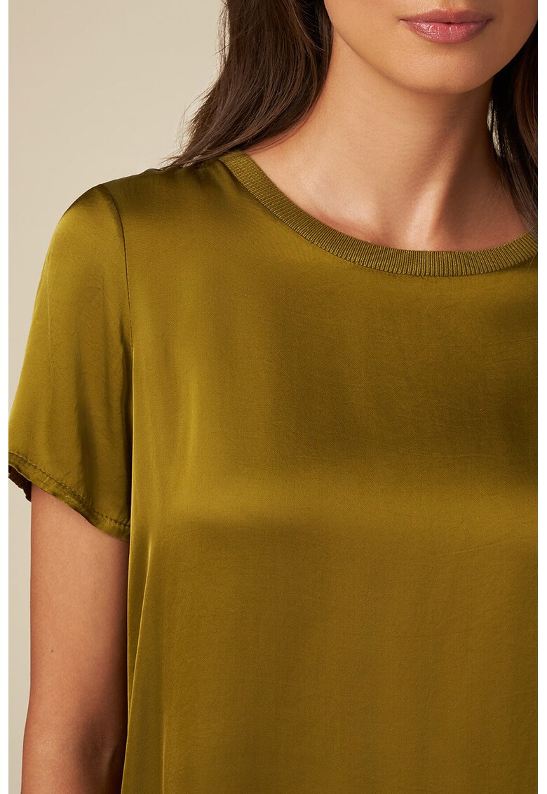Bluza satinata cu maneci scurte