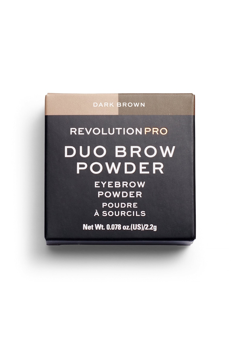 Pudra pentru sprancene Revolution PRO Duo - Dark Brown - 2 -2 g