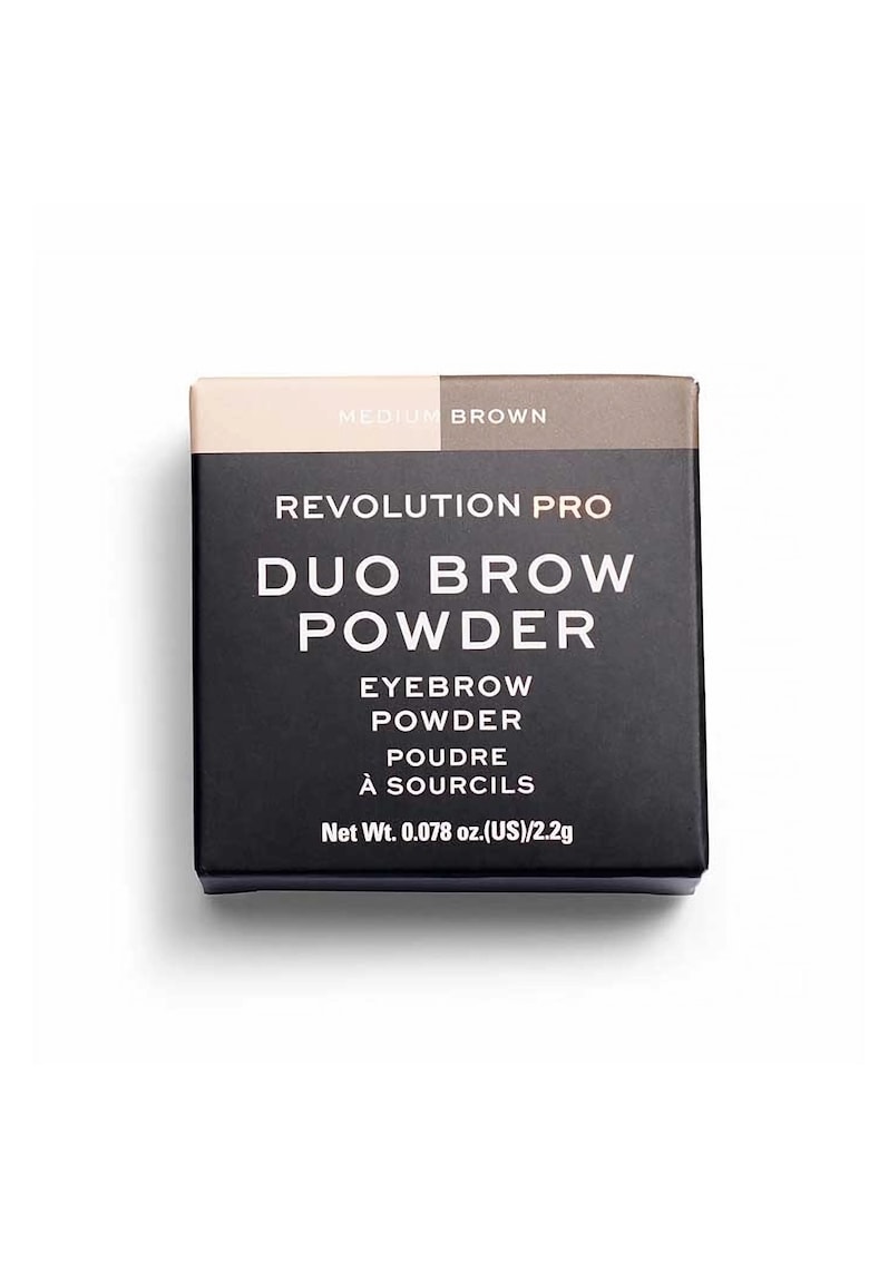 Pudra pentru sprancene Revolution PRO Duo -  Medium Brown - 2 -2 g