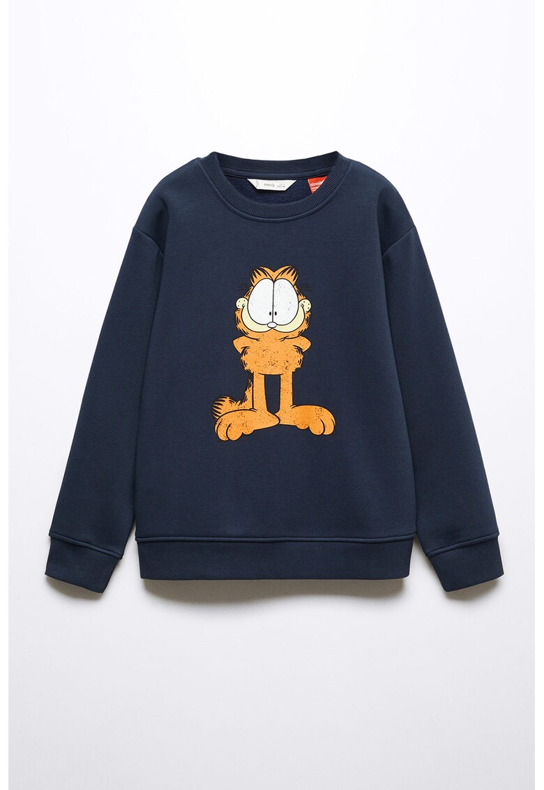 Bluza sport cu decolteu la baza gatului si imprimeu Garfield