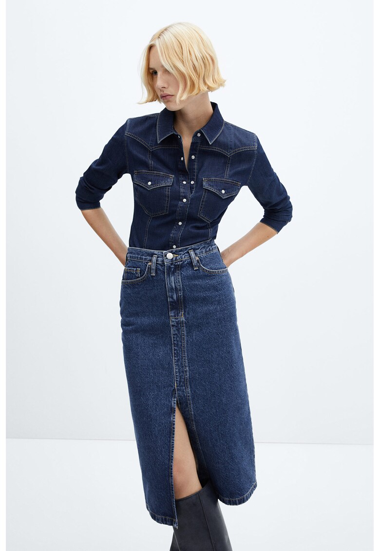 Camasa de denim cu buzunare cu clapa Jordan