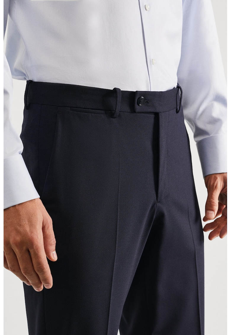 Pantaloni eleganti slim fit din amestec de lana breda