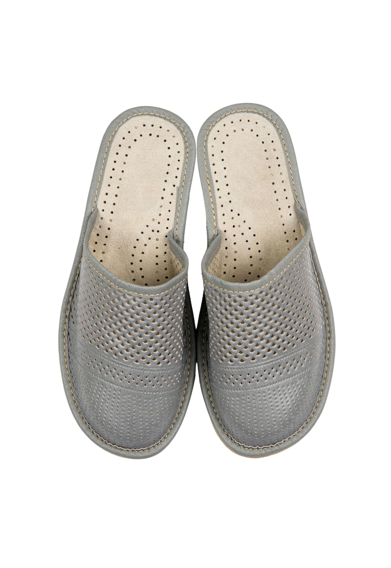 Papuci de casa Piele Gri