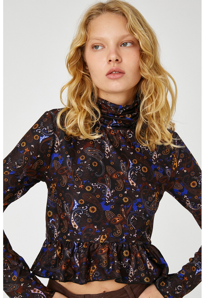 Bluza cu peplum si model paisley