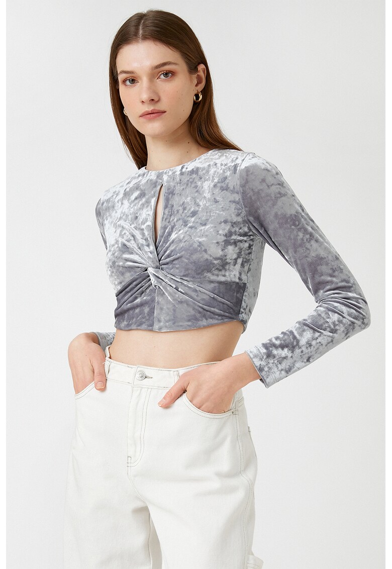 Bluza crop de catifea