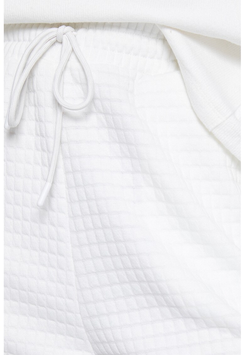 Pantaloni texturati de pijama cu talie inalta