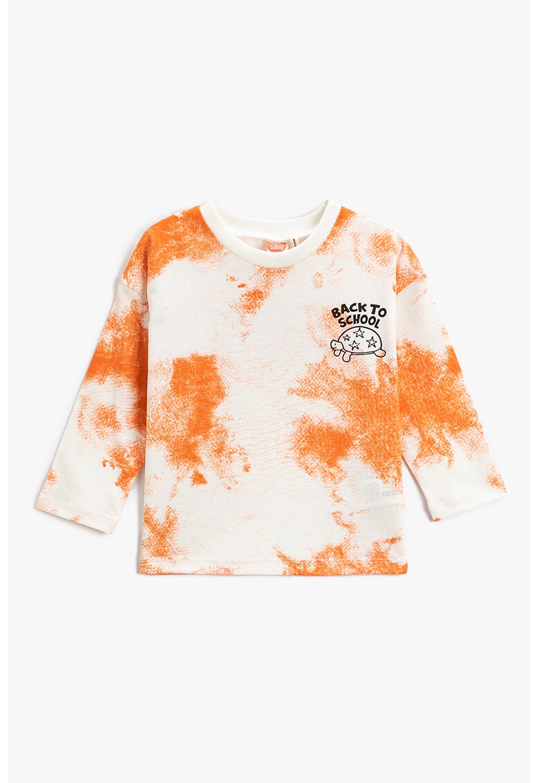 Bluza cu decolteu la baza gatului si model tie-dye
