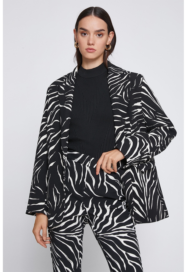 Sacou lejer cu imprimeu zebra