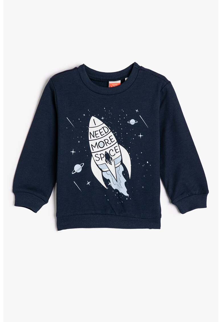 Bluza de trening din bumbac cu imprimeu cu tematica spatiala