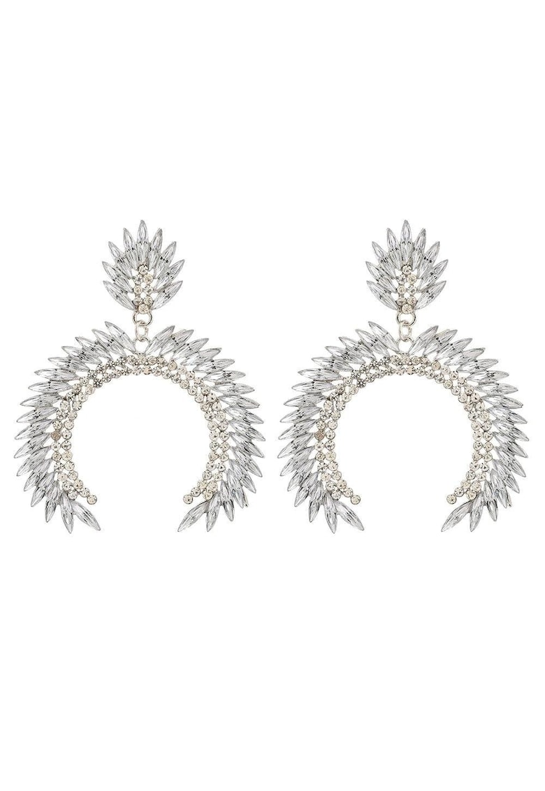 Cercei argintii - semirotunzi - cu pietre - Helmina C4