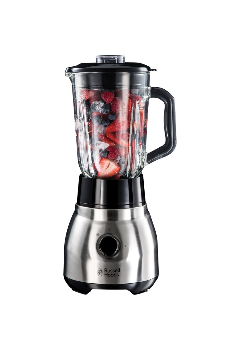 Blender Stainless Steel - 600 W - 1.5 l - 2 viteze + Pulse - Vas sticla - Inox/Negru