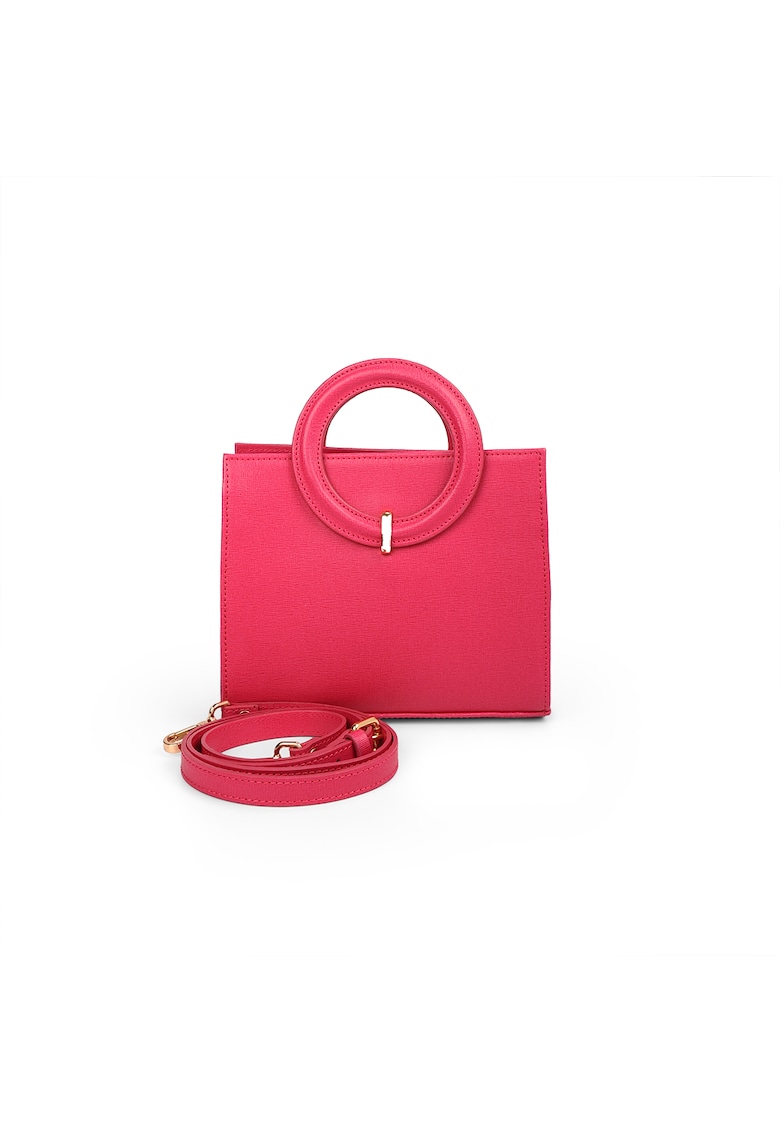 Geanta dama piele - Olivia - fuxia - 22 x 10 x 17 cm