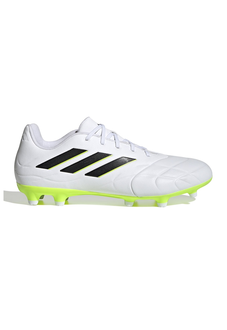 Pantofi cu insertie de piele - pentru fotbal Copa Pure - Alb/Negru/Verde lime