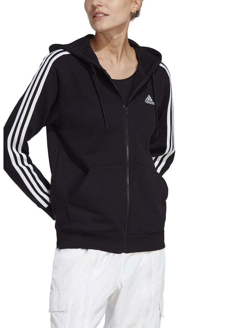 Adidas Sportswear Hanorac cu fermoar si 3 dungi essentials