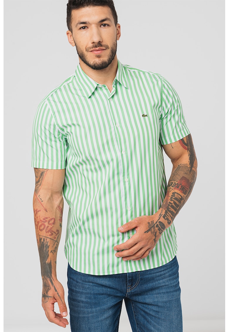 Camasa regular fit de bumbac cu model in dungi