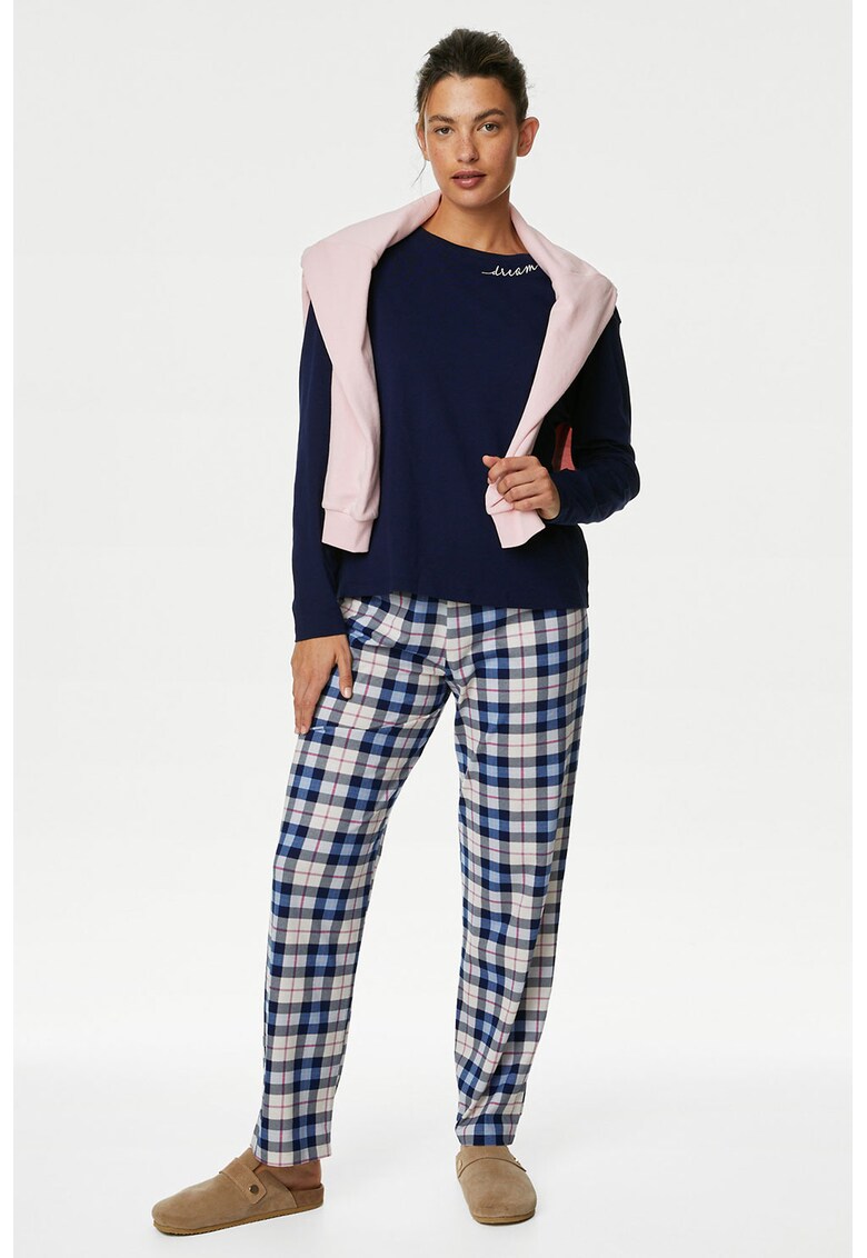 Pijama lunga cu model in carouri
