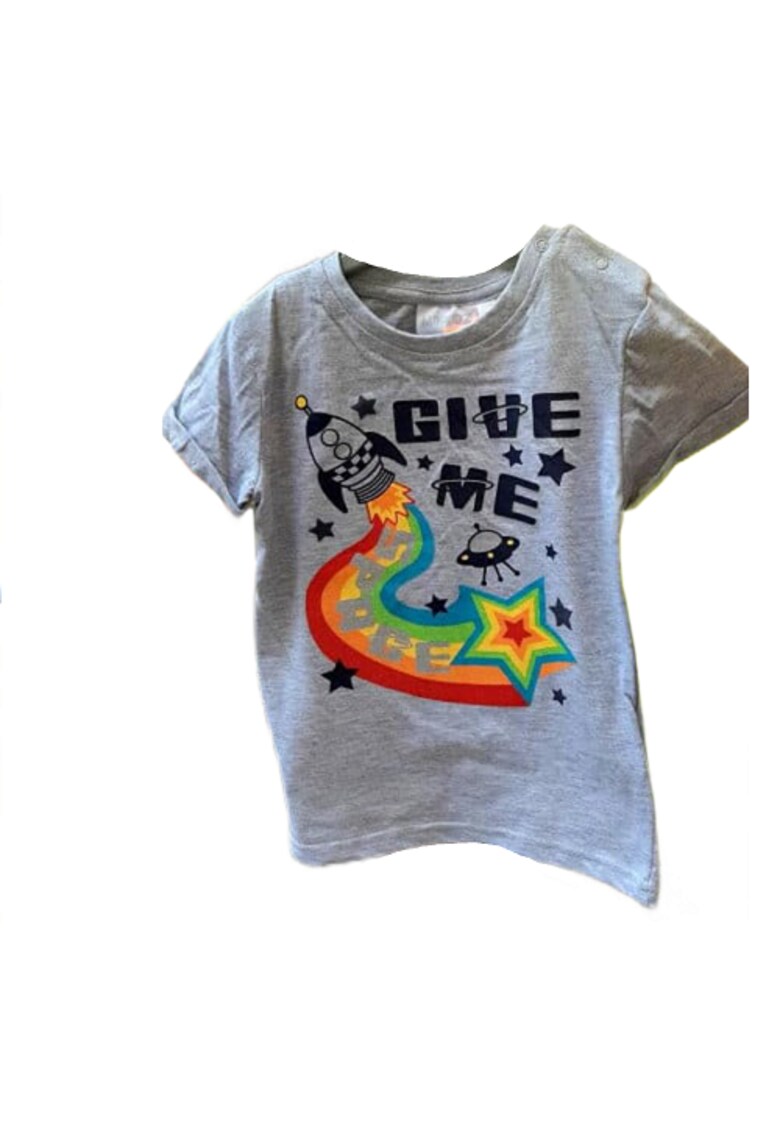 Tricou Model Give Me Space - Bumbac - Baieti - Maneca scurta - Multicolor