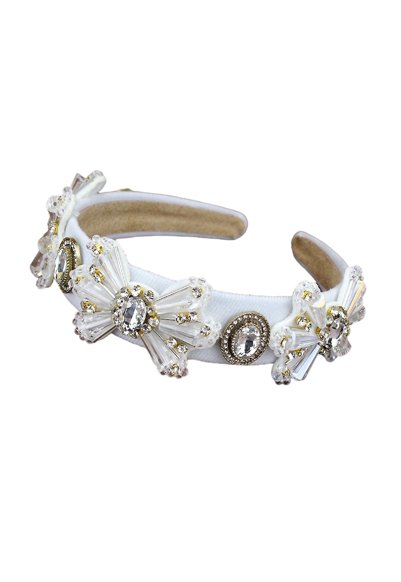 Bentita alba - cu pietre si cristale - Iljas C1