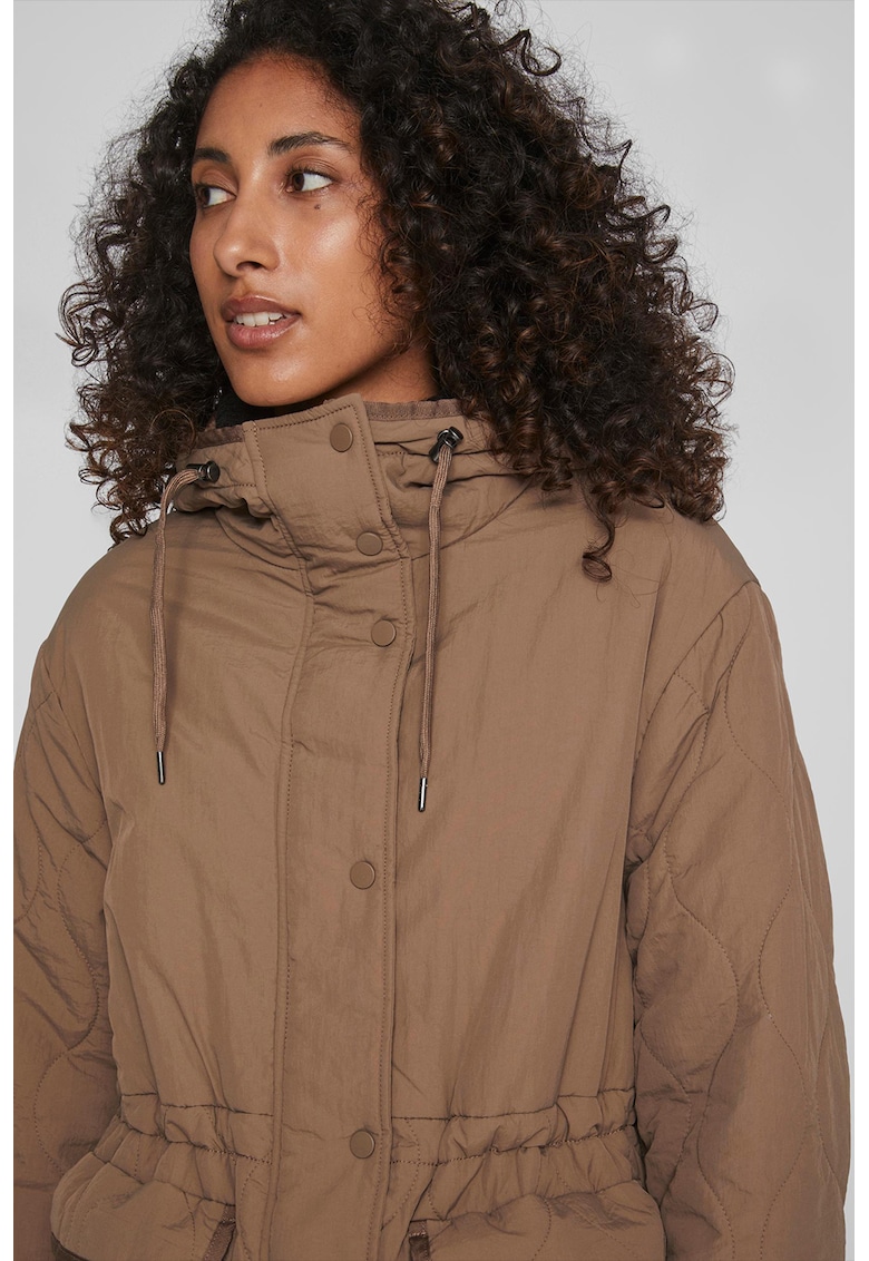 Geaca lunga cu cordon in talie Geaca lunga cu cordon in talie