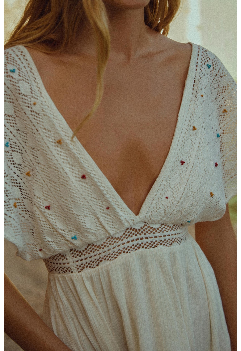 Rochie mini cu dantela crosetata