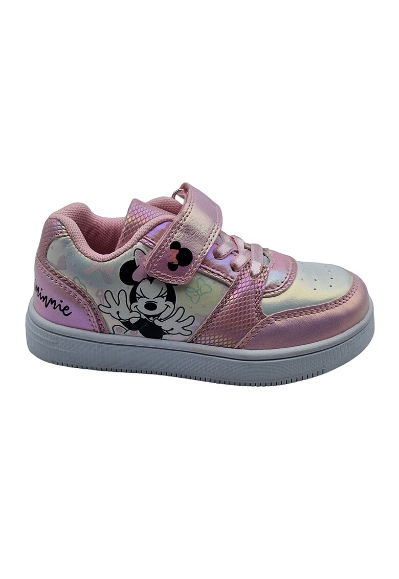 Pantofi sport de piele ecologica cu imprimeu Minnie Mouse