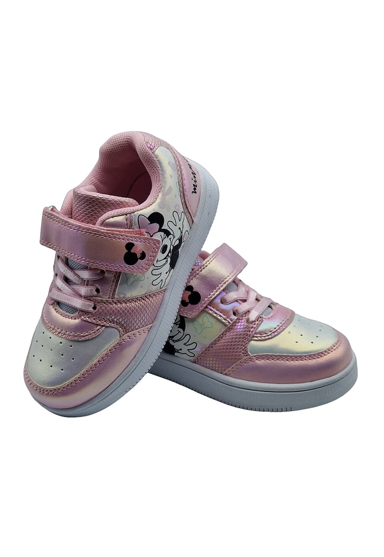 Pantofi sport de piele ecologica cu imprimeu Minnie Mouse