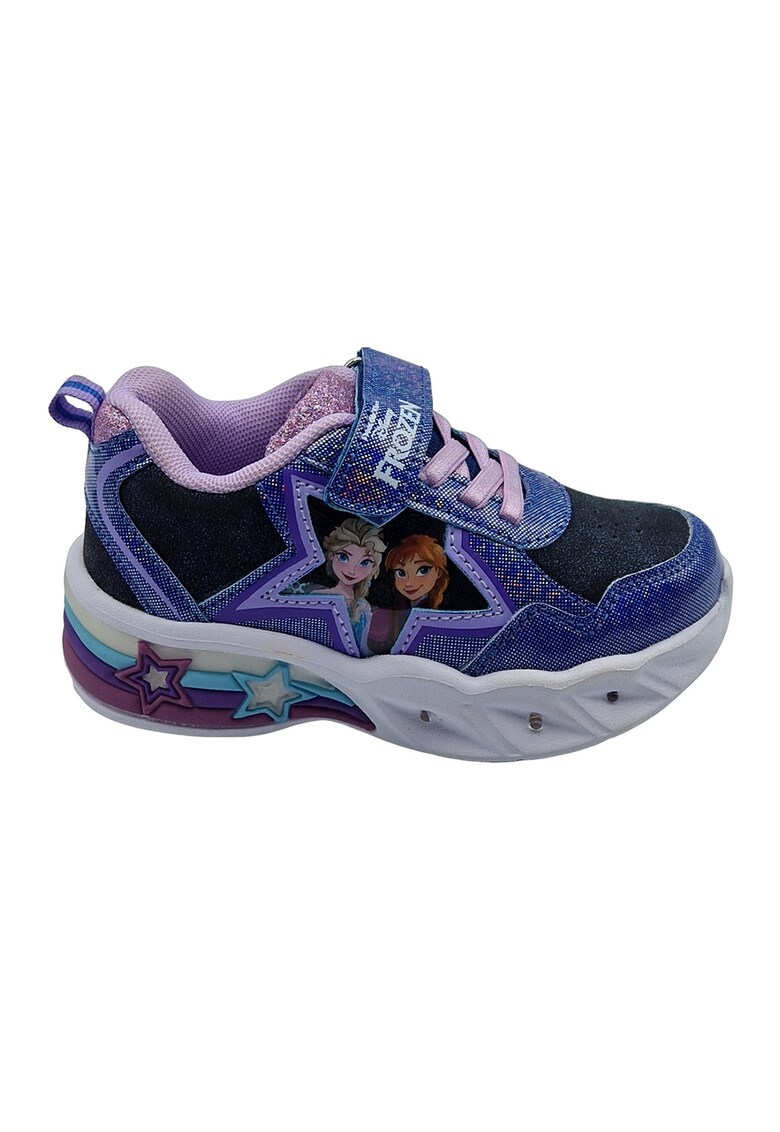 Pantofi sport cu velcro si imprimeu Frozen
