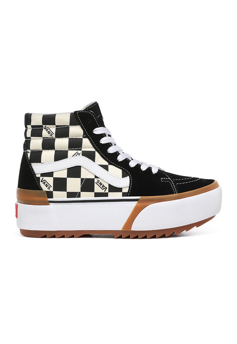 Tenisi cu platforma si garnituri de piele intoarsa SK8-Hi Stacked