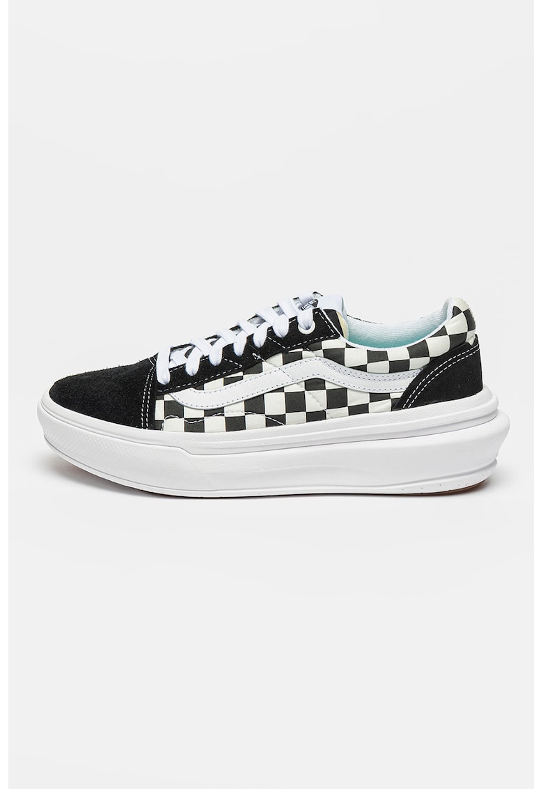 Tenisi cu garnituri de piele intoarsa Old Skool Overt - Alb/Negru