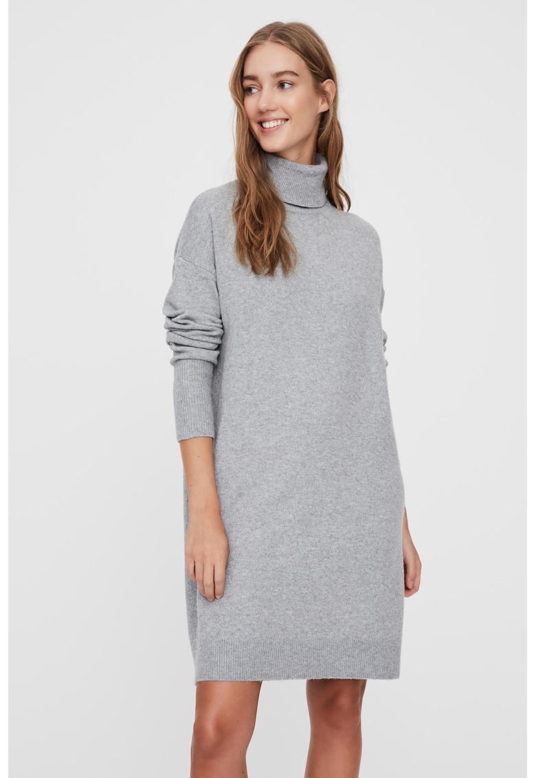 Rochie-pulover cu guler inalt