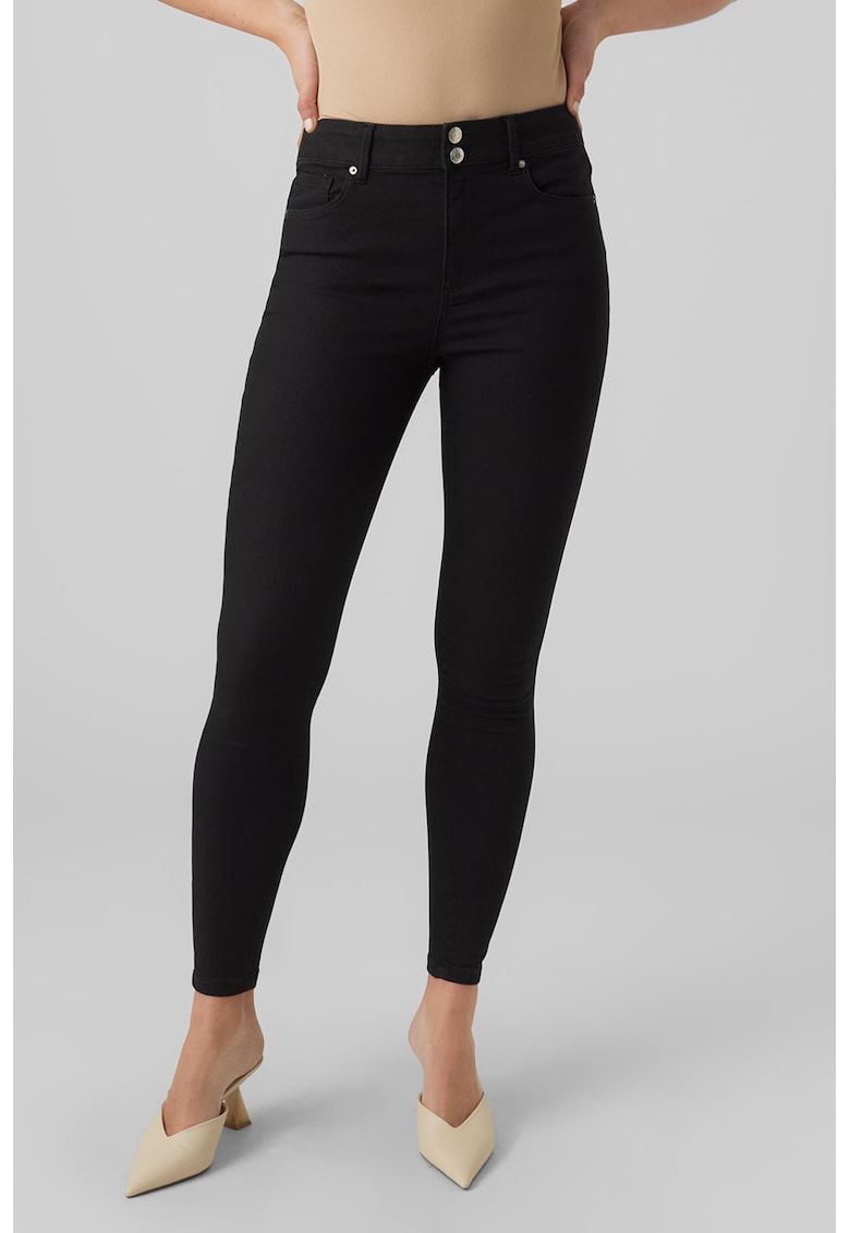 Blugi skinny cu talie inalta