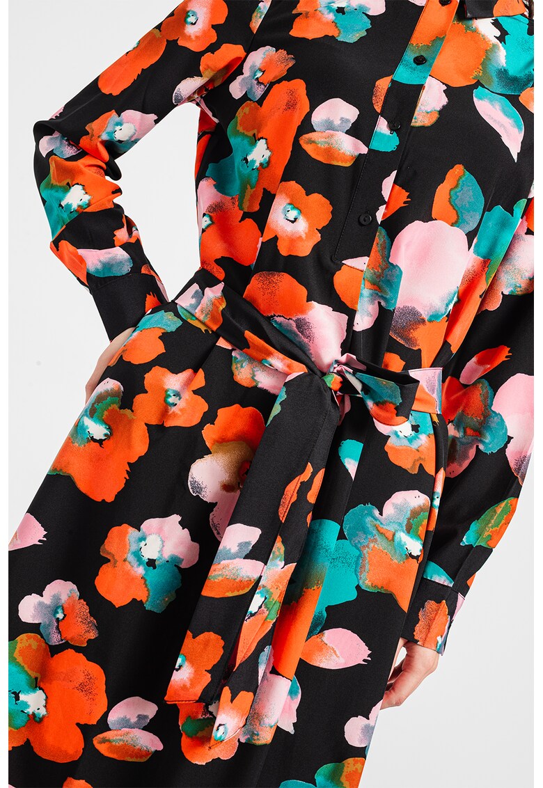 Rochie cu imprimeu floral si cordon in talie Sofie