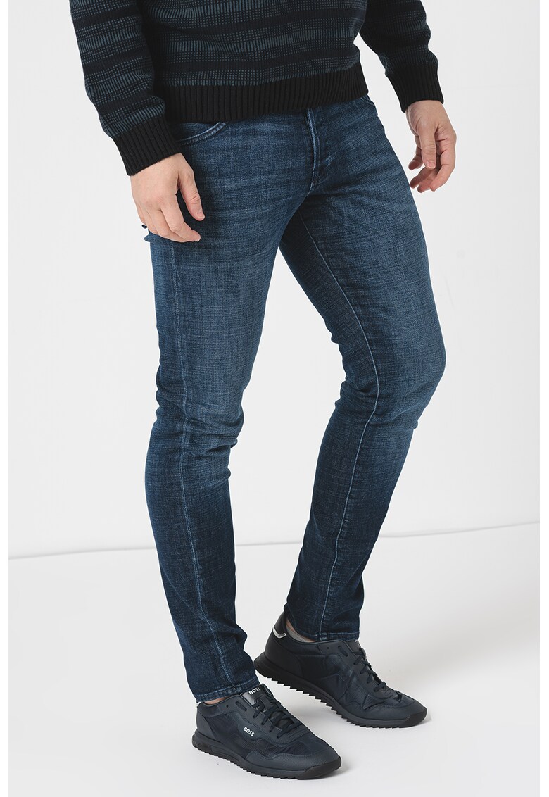 Blugi slim fit cu talie joasa Glenn Fox GE 224