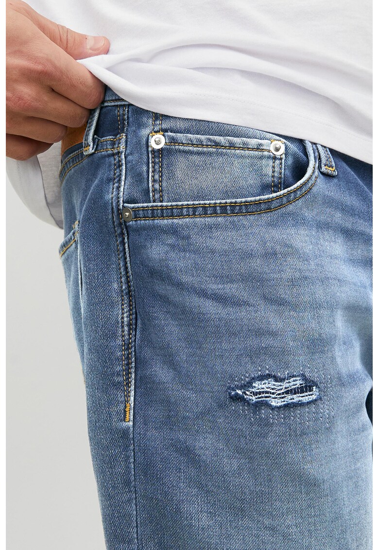 Pantaloni scurti de denim cu aspect decolorat